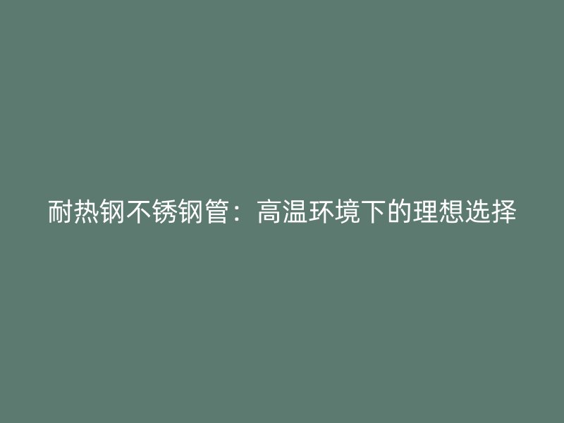 耐热钢不锈钢管：高温环境下的理想选择