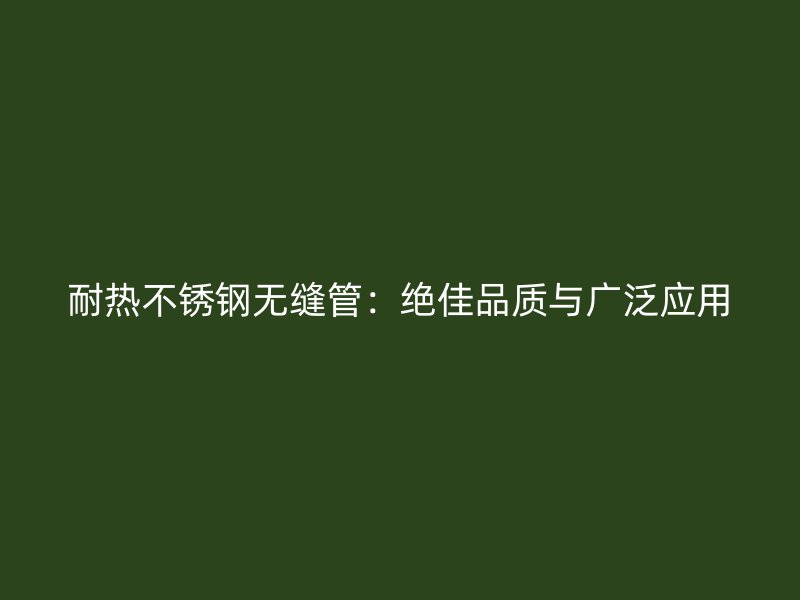 耐热不锈钢无缝管：绝佳品质与广泛应用