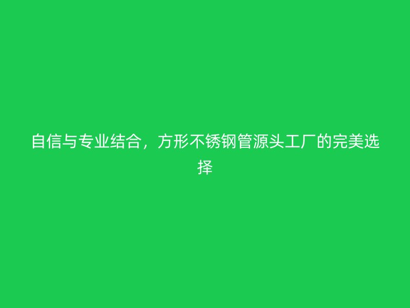 自信与专业结合，方形不锈钢管源头工厂的完美选择