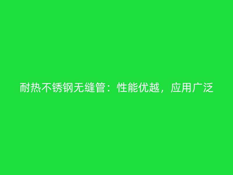 耐热不锈钢无缝管：性能优越，应用广泛