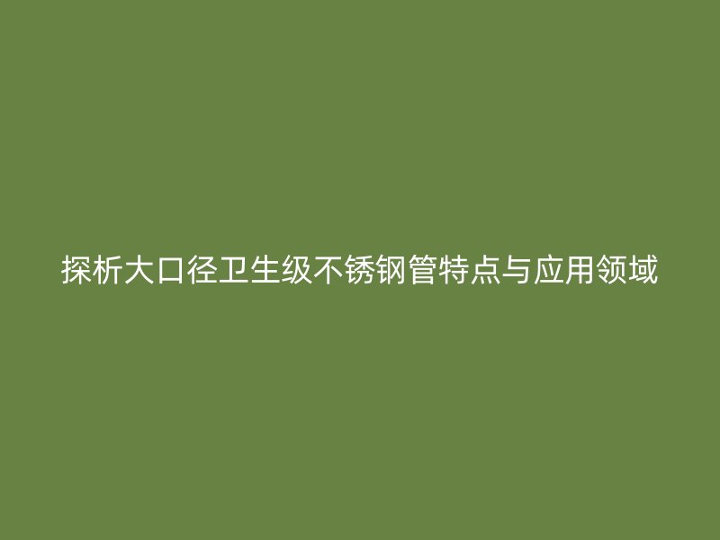 探析大口径卫生级不锈钢管特点与应用领域