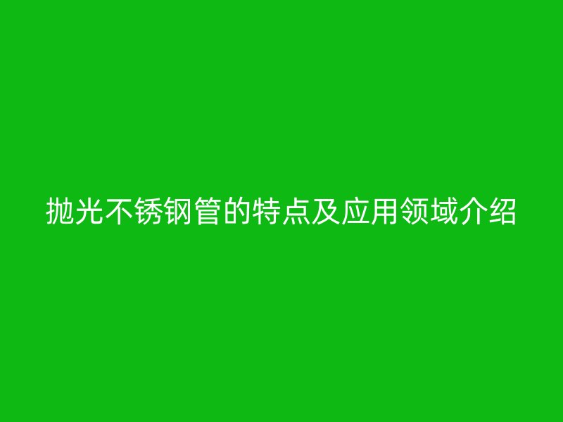 抛光不锈钢管的特点及应用领域介绍