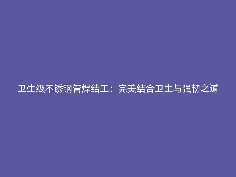 卫生级不锈钢管焊结工：完美结合卫生与强韧之道