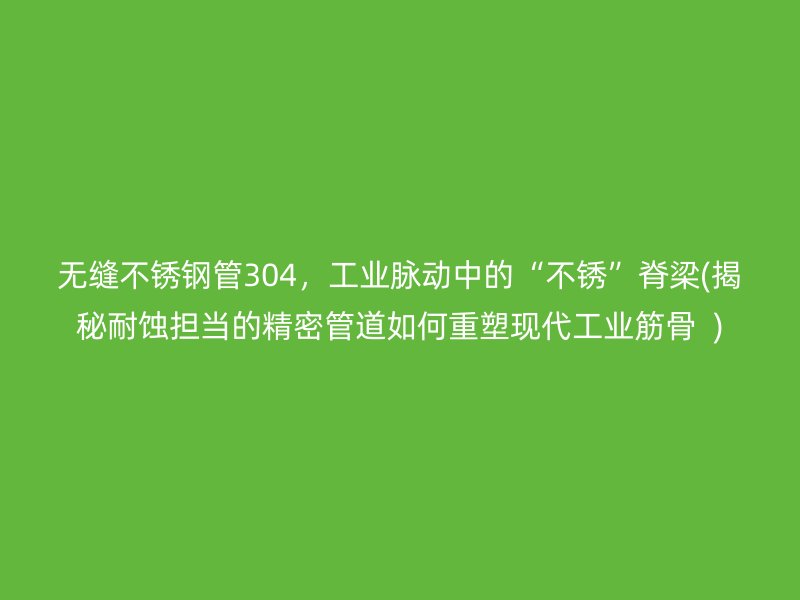 无缝不锈钢管304，工业脉动中的“不锈”脊梁(揭秘耐蚀担当的精密管道如何重塑现代工业筋骨  )
