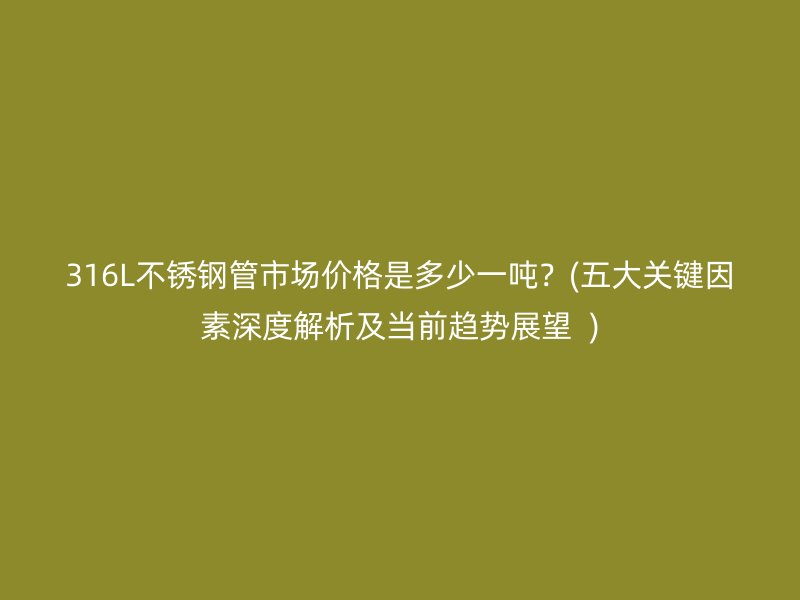 316L不锈钢管市场价格是多少一吨？(五大关键因素深度解析及当前趋势展望  )