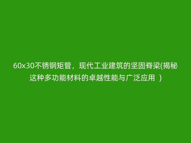 60x30不锈钢矩管，现代工业建筑的坚固脊梁(揭秘这种多功能材料的卓越性能与广泛应用  )