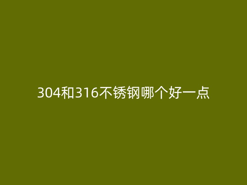 304和316不锈钢哪个好一点