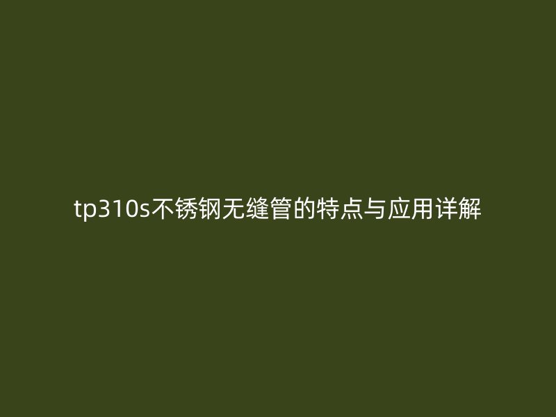 tp310s不锈钢无缝管的特点与应用详解