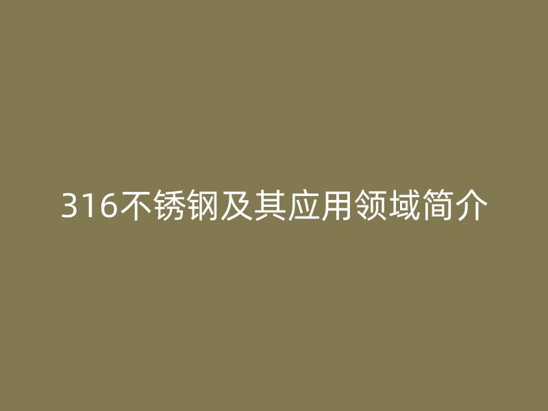 316不锈钢及其应用领域简介