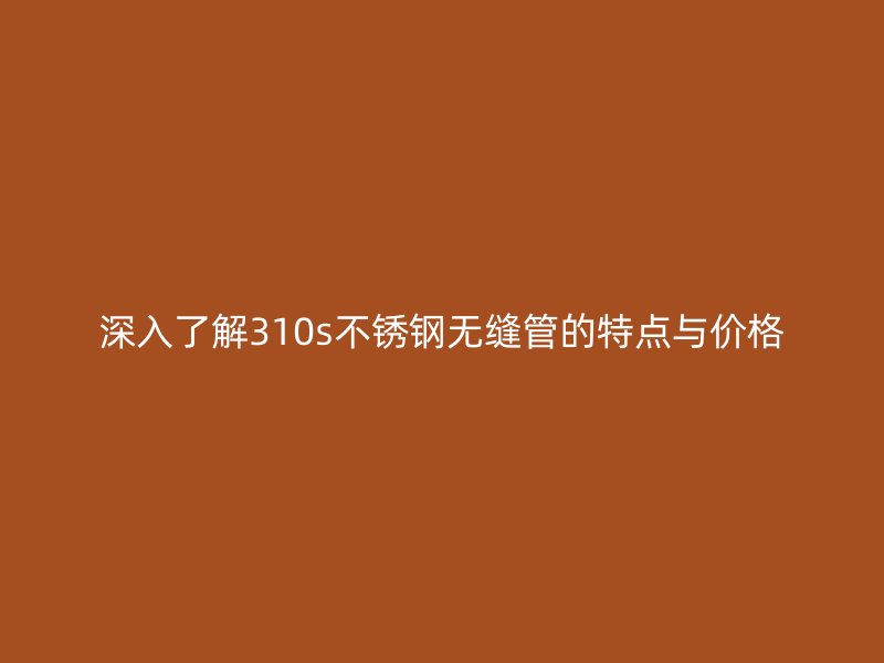 深入了解310s不锈钢无缝管的特点与价格