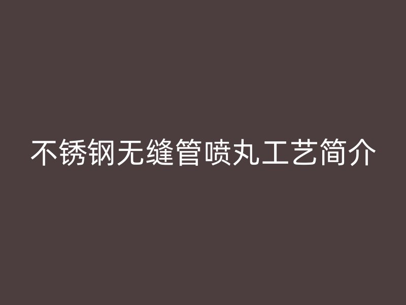 不锈钢无缝管喷丸工艺简介