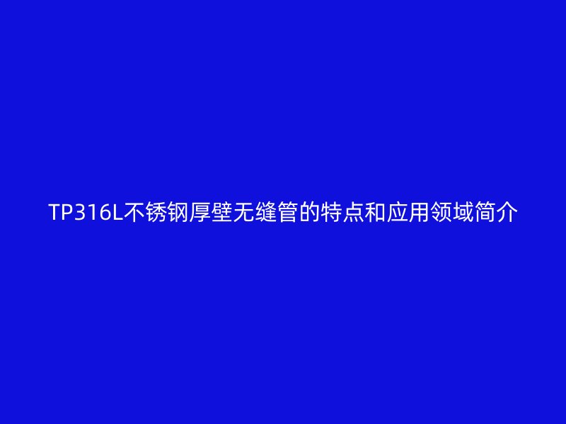 TP316L不锈钢厚壁无缝管的特点和应用领域简介