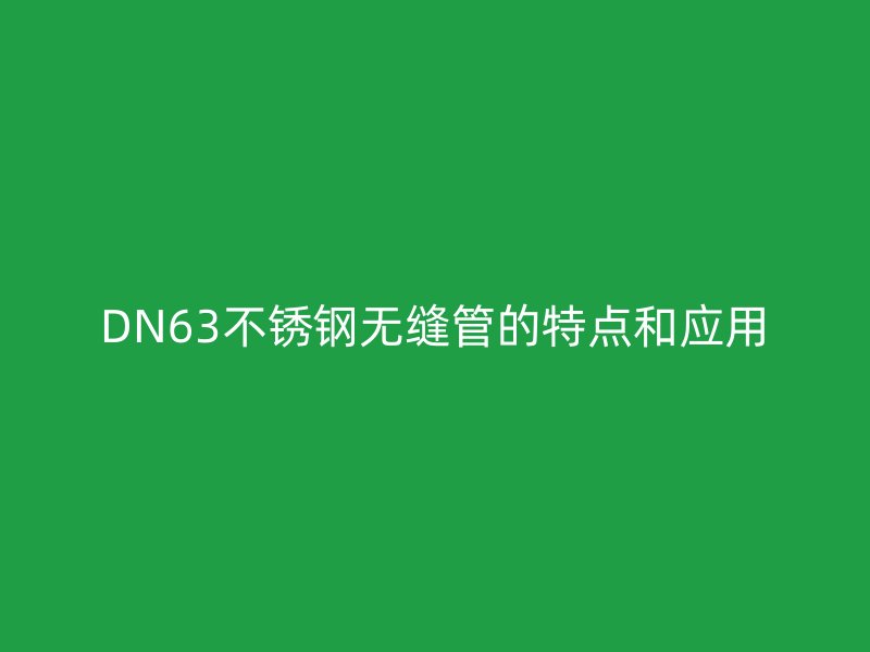 DN63不锈钢无缝管的特点和应用
