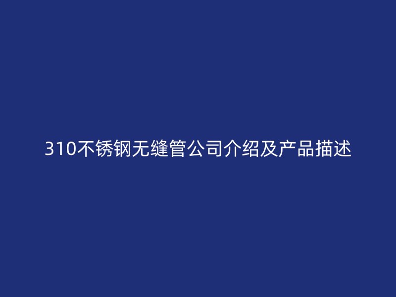 310不锈钢无缝管公司介绍及产品描述