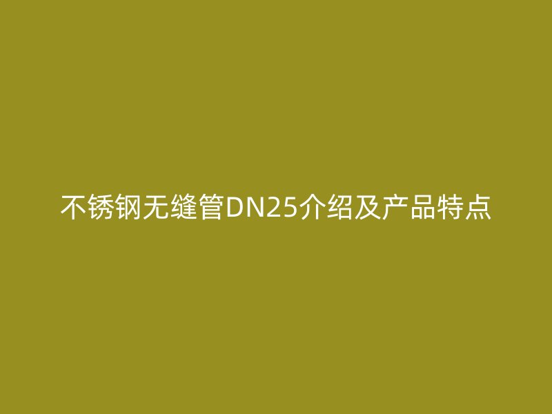 不锈钢无缝管DN25介绍及产品特点