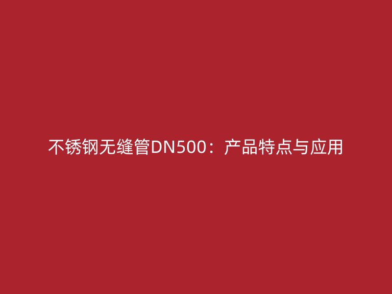 不锈钢无缝管DN500：产品特点与应用