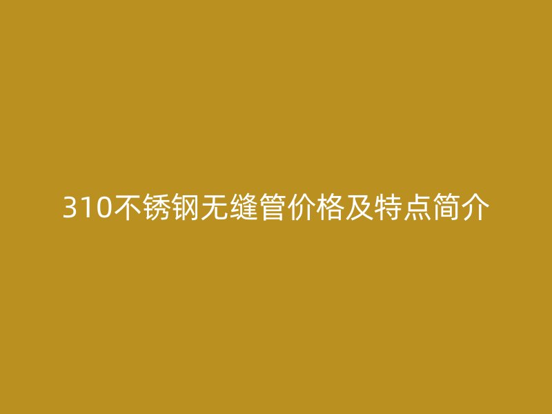 310不锈钢无缝管价格及特点简介