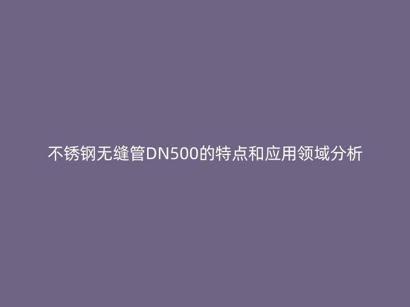 不锈钢无缝管DN500的特点和应用领域分析