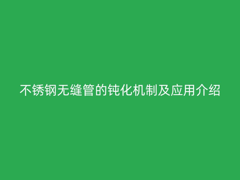 不锈钢无缝管的钝化机制及应用介绍