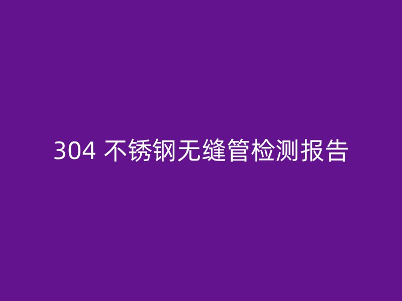 304 不锈钢无缝管检测报告