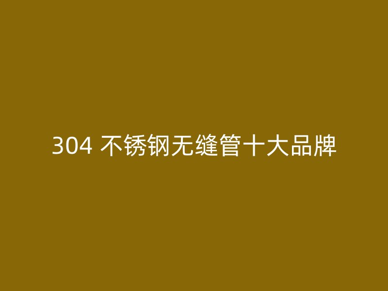 304 不锈钢无缝管十大品牌