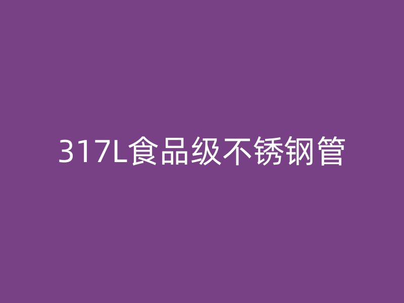 317L食品级不锈钢管