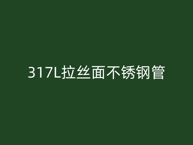 317L拉丝面不锈钢管