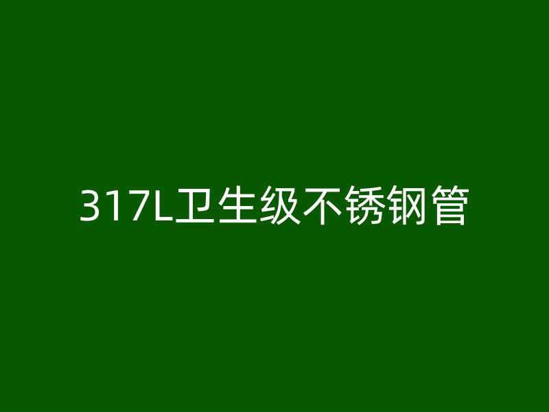 317L卫生级不锈钢管
