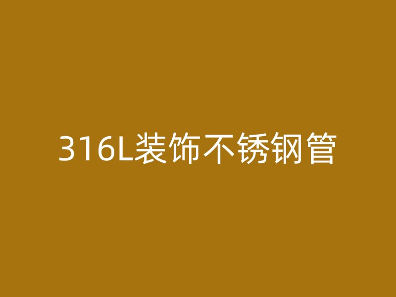 316L装饰不锈钢管