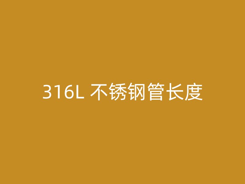 316L 不锈钢管长度