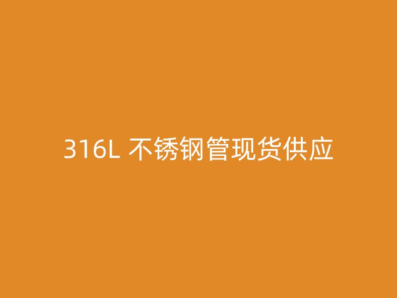 316L 不锈钢管现货供应
