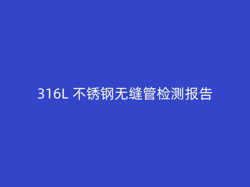 316L 不锈钢无缝管检测报告