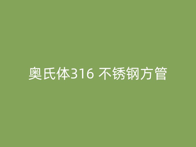 奥氏体316 不锈钢方管