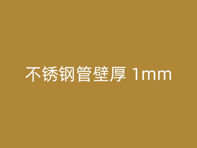 不锈钢管壁厚 1mm