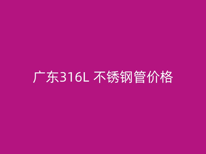 广东316L 不锈钢管价格
