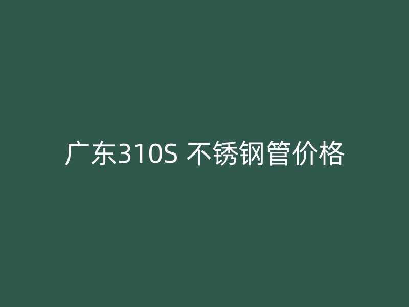 广东310S 不锈钢管价格