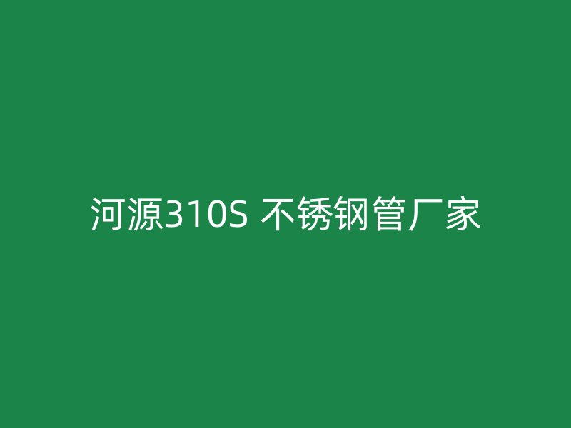 河源310S 不锈钢管厂家