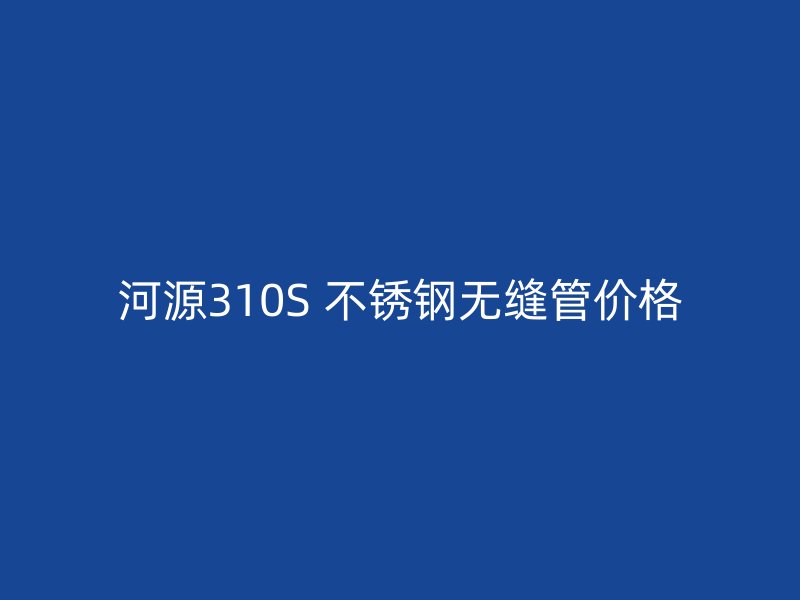 河源310S 不锈钢无缝管价格