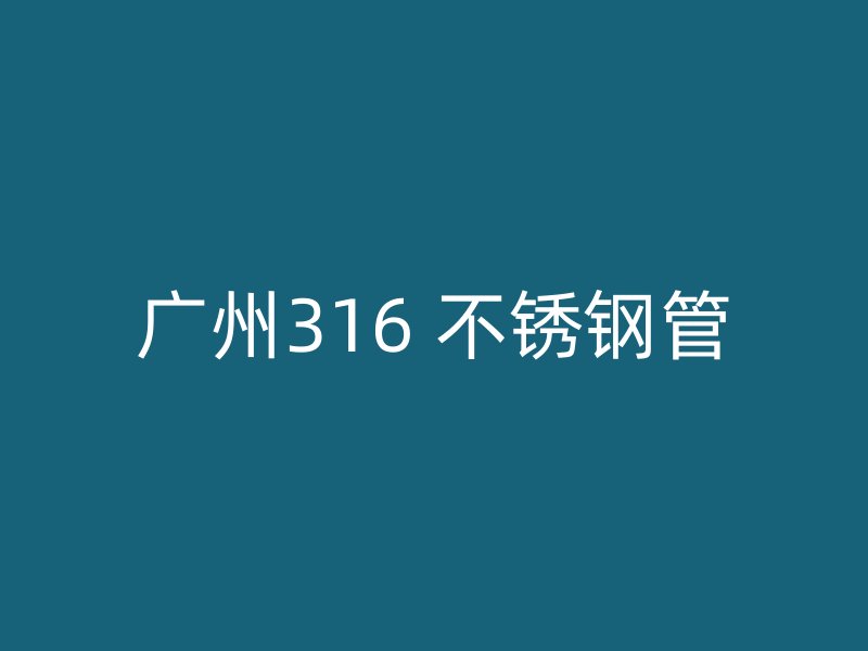 广州316 不锈钢管
