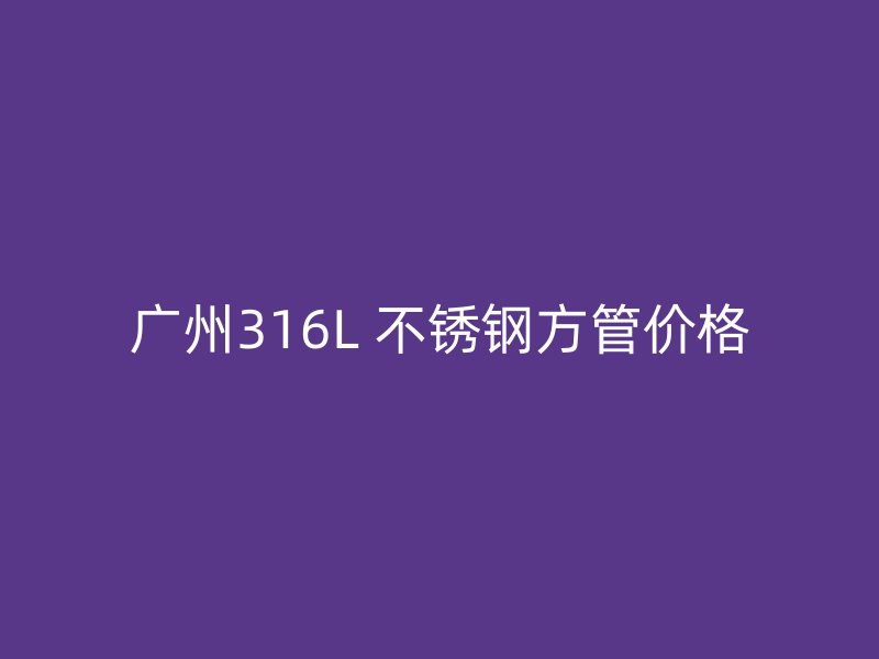 广州316L 不锈钢方管价格