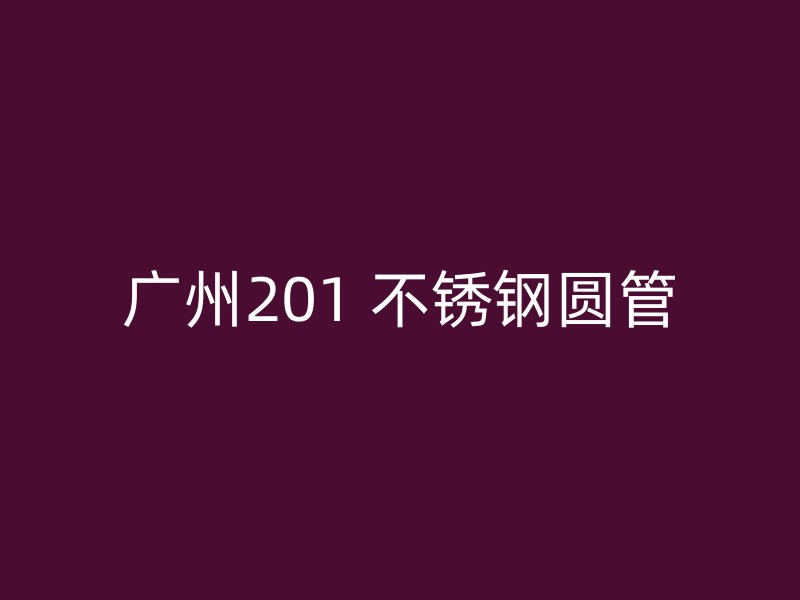 广州201 不锈钢圆管