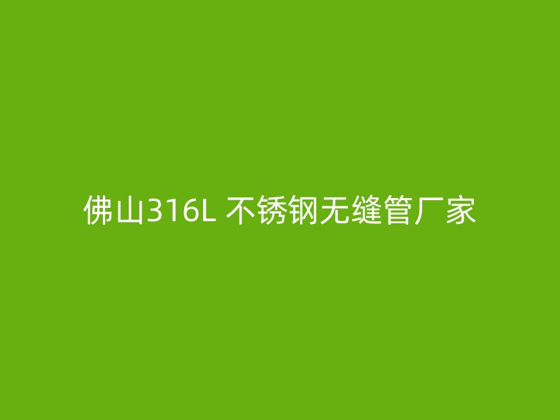 佛山316L 不锈钢无缝管厂家