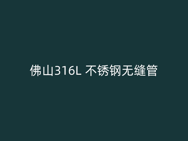 佛山316L 不锈钢无缝管