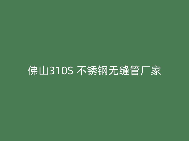佛山310S 不锈钢无缝管厂家