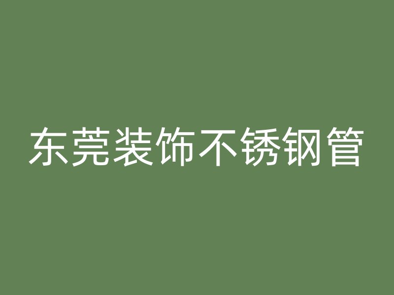 东莞装饰不锈钢管