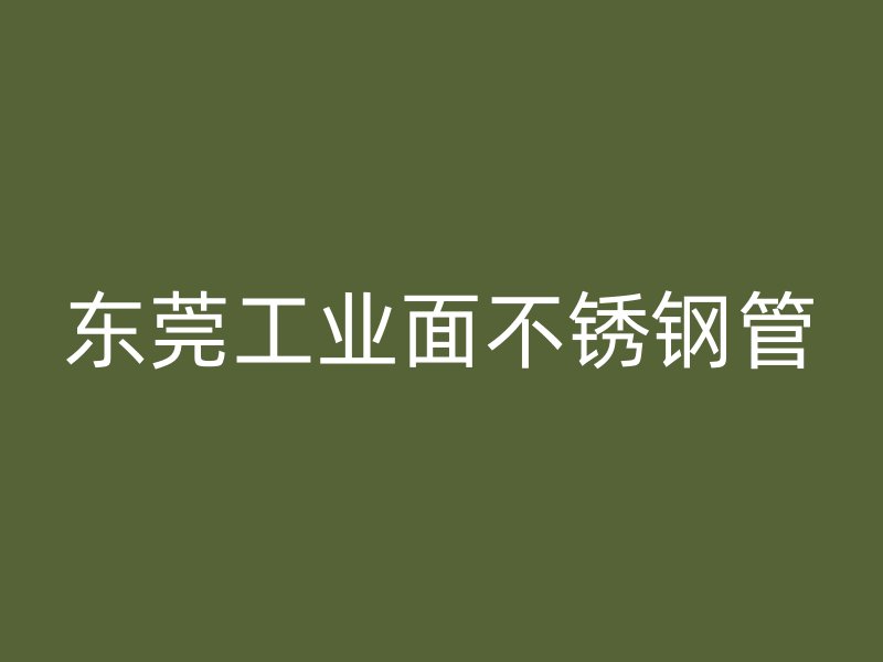 东莞工业面不锈钢管