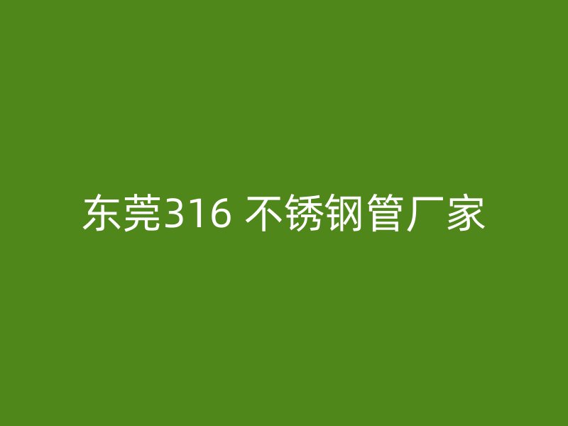 东莞316 不锈钢管厂家