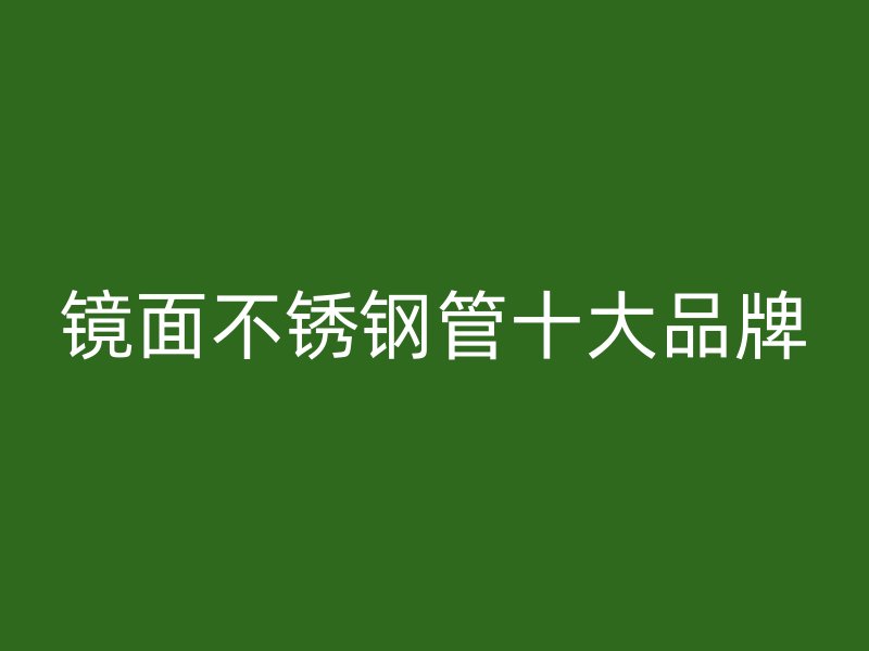 镜面不锈钢管十大品牌