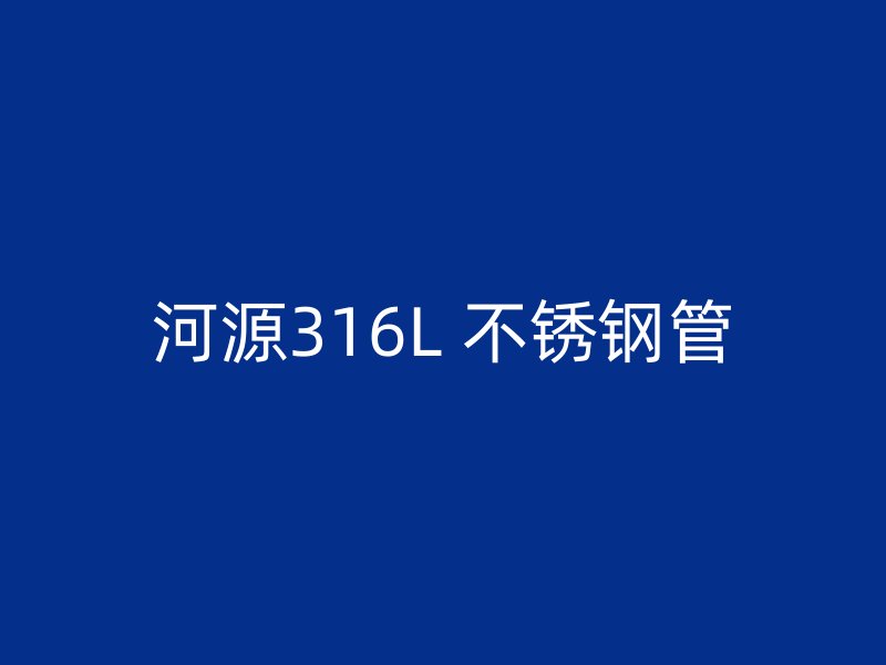 河源316L 不锈钢管