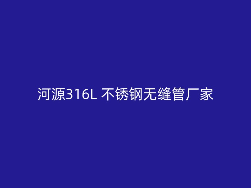 河源316L 不锈钢无缝管厂家